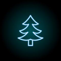Pine neon icon. Elements of Camping set. Simple icon for websites, web design, mobile app, info graphics
