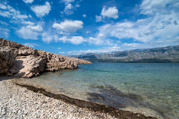 Adriatic Sea bay with view over Paklenica National Park