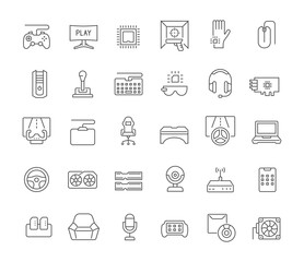 Set Vector Line Icons of Cybersport.
