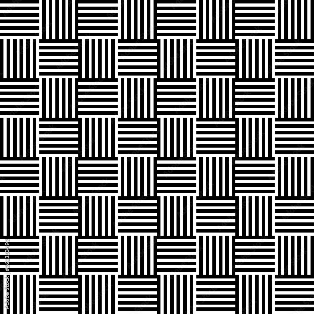 Poster Interlace pattern with alternating squares with lines