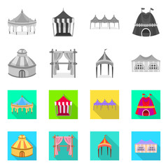 Fototapeta na wymiar Isolated object of roof and folding icon. Set of roof and architecture vector icon for stock.