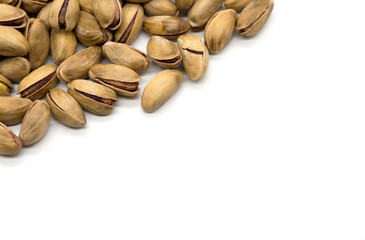Pistachios isolated on a white background