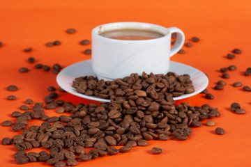 Coffee bean and coffee mug