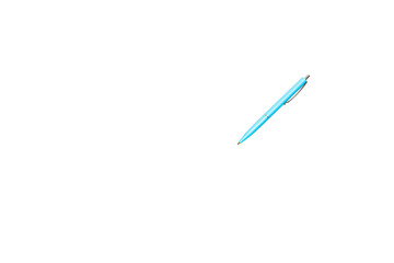 Top view of blue pen isolated on white