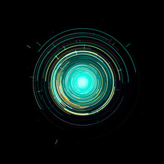 Futuristic Virtual Graphic Touch User Interface HUD Over Black Background