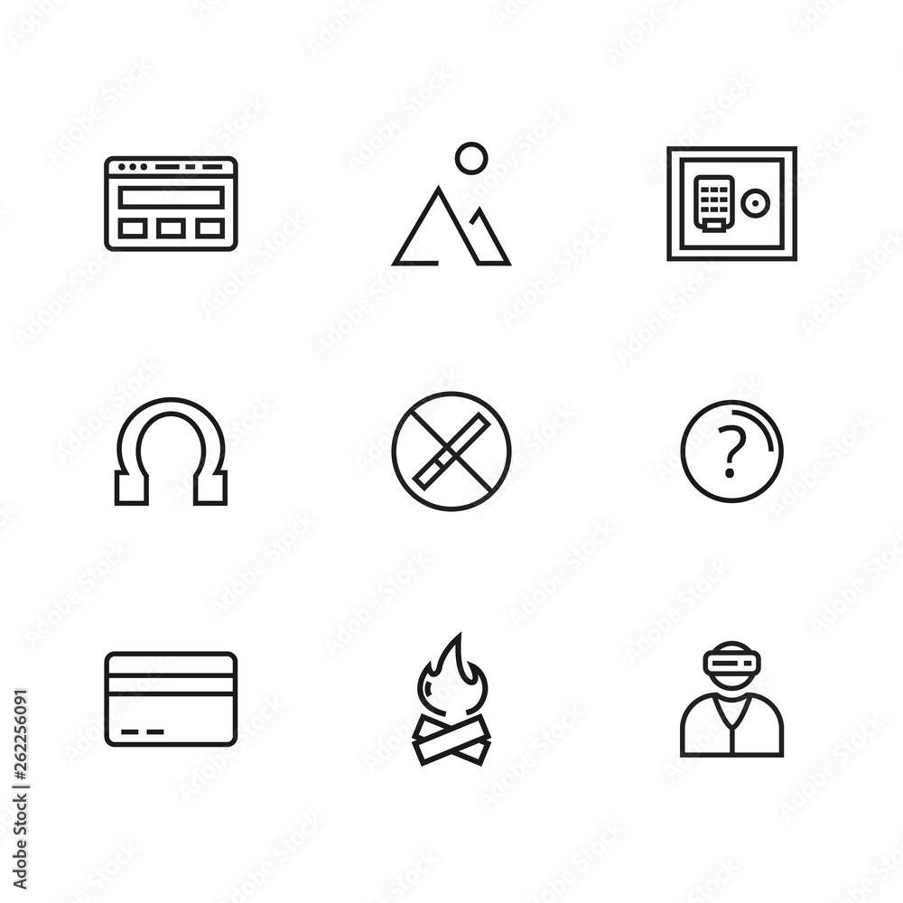 Poster 9 line icons set for web and user interface