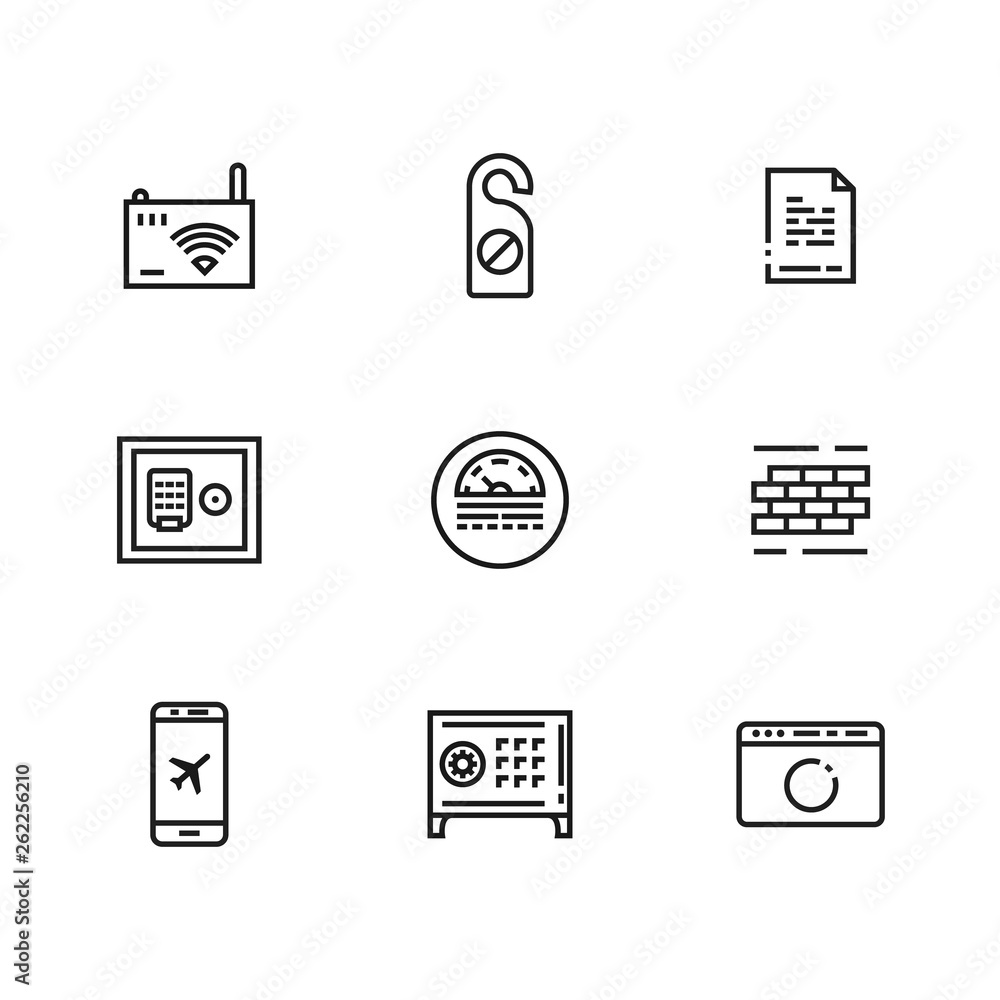 Poster 9 line icons set for web and user interface