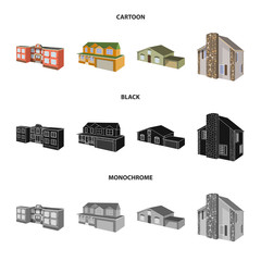 Fototapeta premium Isolated object of facade and housing symbol. Set of facade and infrastructure stock vector illustration.