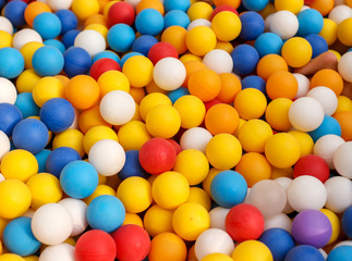 Multi-colored balls in a children's attraction