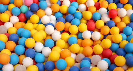 Multi-colored balls in a children's attraction