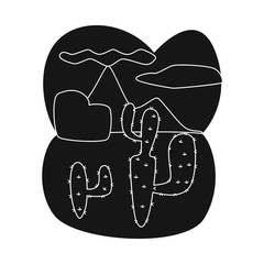 Vector design of landscape and cactus logo. Collection of landscape and rock vector icon for stock.