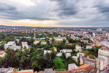 Obraz premium aerial view of zagreb old city