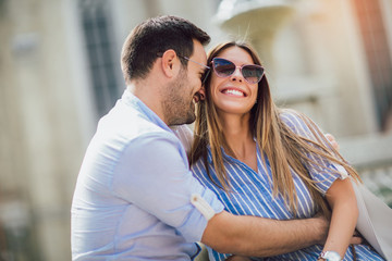 Young couple in love outdoor