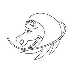 Isolated object of horse and race logo. Collection of horse and animal vector icon for stock.