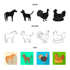 Isolated object of breeding and kitchen  sign. Set of breeding and organic  vector icon for stock.