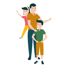 father with son and daughter