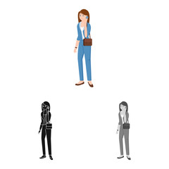 Obraz premium Isolated object of woman and business symbol. Set of woman and businessperson stock symbol for web.