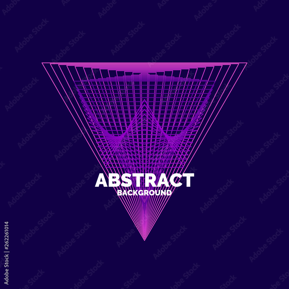 Poster elegant abstract poster with colorful lines on a dark background.