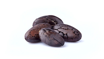 Cacao  beans on white background - Изображение