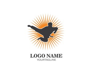 karate,taekwondo kick logo vector illustration template