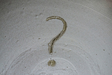 Fototapeta na wymiar question mark on concrete