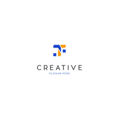 TF letter design vector with creative sign, TF logo icon template	