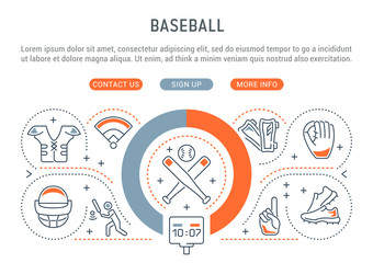 Vector Banner of the Baseball.