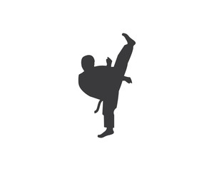 karate,taekwondo kick logo vector illustration template