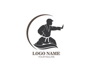 karate,taekwondo kick logo vector illustration template