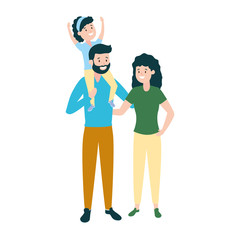 Fototapeta premium dad mom and daughter