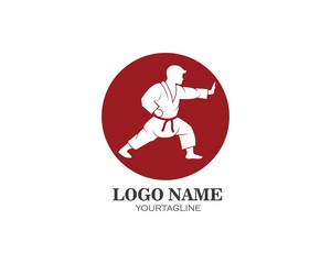 karate,taekwondo kick logo vector illustration template