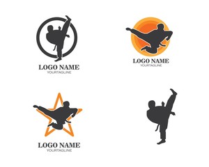 karate,taekwondo kick logo vector illustration template
