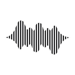 Abstract audio or sound wave logo icon in black color
