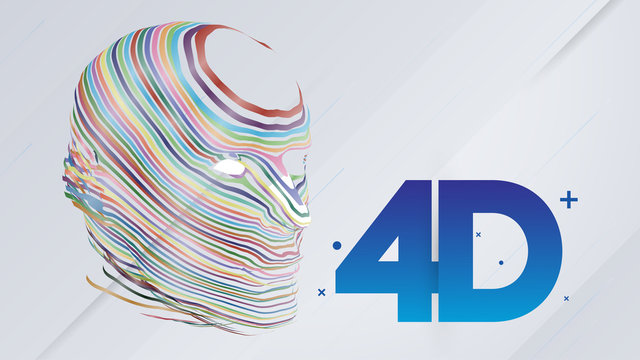 Artificial Intelligence, Cloud Computing, Machine Learning and Networks Design Concept with 4D Label - Vector Illustration