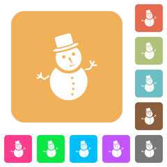 Snowman rounded square flat icons