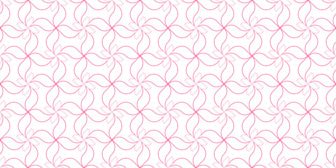 Abstract geometric line pattern seamless pink tone lines on white background. Summer vector design.