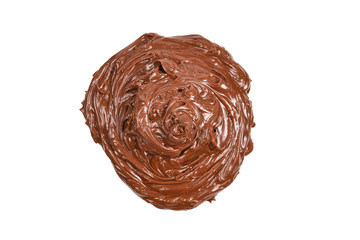 Chocolate cream isolated on white background.