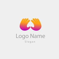 Fototapeta premium Logo design template with hands