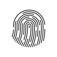 Fingerprint logo. ID app icon. Template design for web or mobile apps.