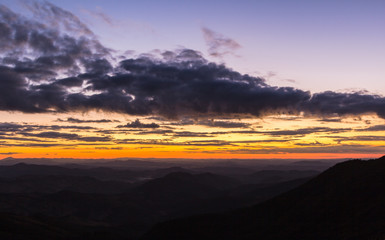 Minas Gerais, Brazil - July / 2016: The natural beauties of the city of Aiuruoca with rich vegetation. Located in the Serra da Mantiqueira, the city is 989m high at the foot of the Pico do Papagaio.
