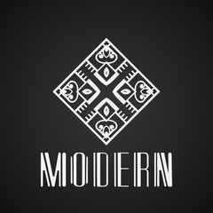 Vector geometric modern art deco style logo decoration