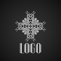 Vector geometric modern art deco style logo decoration