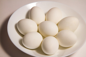 eggs in bowl isolated on white