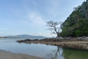 Beautiful Sea and Rocks Landscape in Thailand