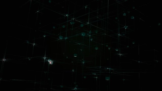 Abstract background with nanotechnology structure, cubes. These motion graphics is apt to use in any project for the design of computer games, presentations, technology, and the like.