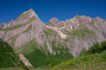 Panoramic view of the Ban Horns, in Piedmont, Italy.