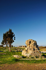 Fototapeta na wymiar Turkey, Side city. Ancient Greek ruins
