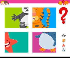 guess cartoon animals task for children