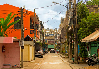 Fototapeta na wymiar Little street of Bangkok city, Thailand.