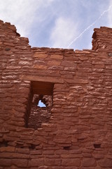 Flagstaff, AZ., U.S.A. June 5, 2018. Wukoki pueblo ruins are part of the greater Wupatki National Monument. Built circa 1100 to 1250 A.D. by the Sinagua.  
